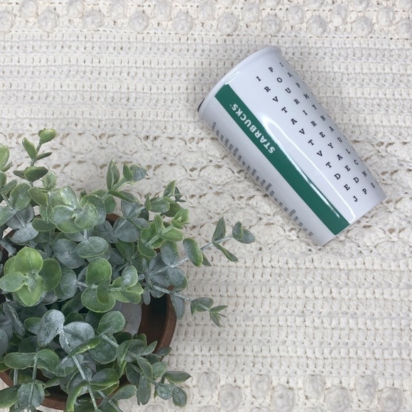 STARBUCKS Word Search Ceramic Tumbler w/Lid 12 oz. - Picture 6 of 6